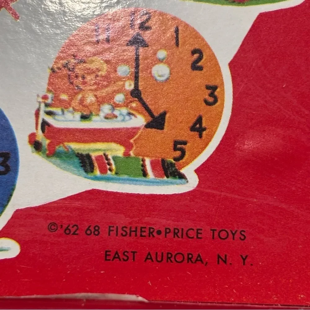 Vintage Fisher-Price Little Red School House Music Box Teaching Clock 2005 WORKS